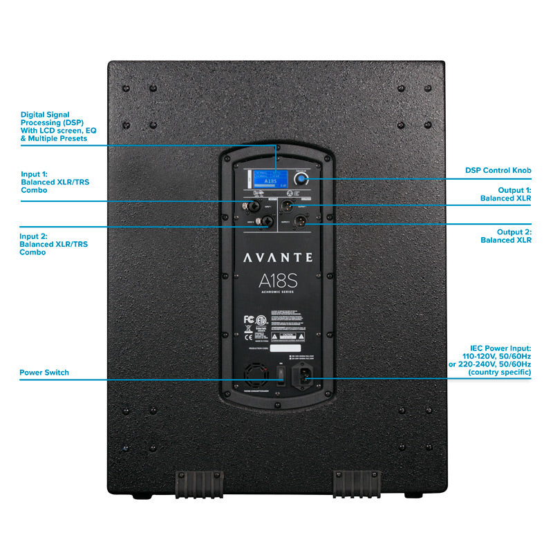 A18S - Achromic Series 18-Inch - Active Subwoofer