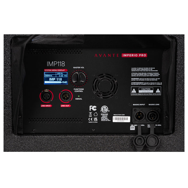 Avante Audio Imperio Pro IMP118 Professional Active Subwoofer