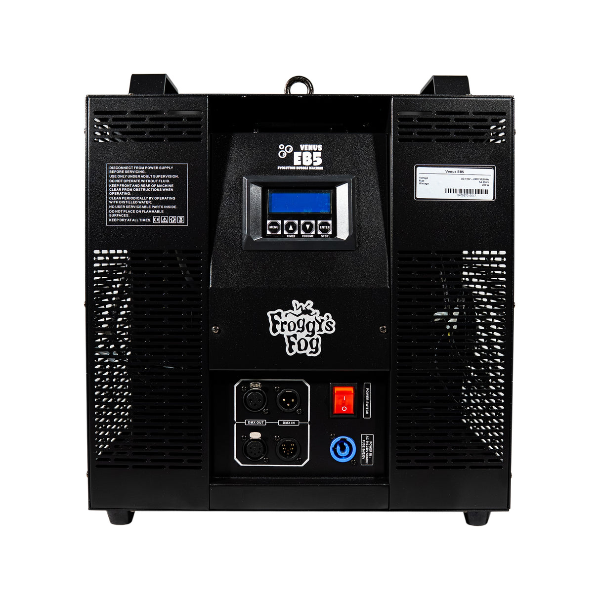 Venus EB5 - Evolutionary Bubble Machine - Nozzle Pipe Technology, Enclosed Fluid Tank, Dual Wands - DMX